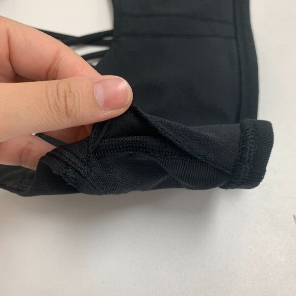 Lululemon Strappy Sports Bra Womens 8 Black Criss Cross Back Unpadded *READ - Picture 9 of 12